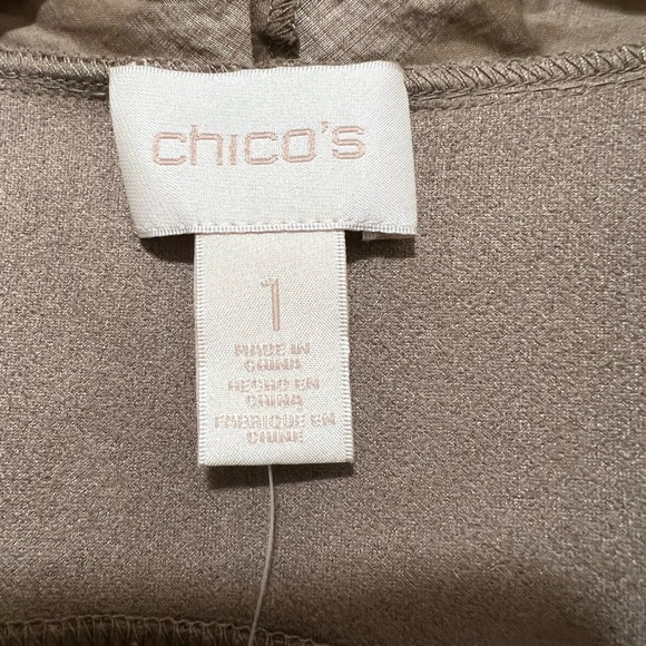 Chico’s Faux Suede Fringe Jacket, Countess Taupe, Size 1 (M-8). - Picture 6 of 8